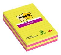3m 7100235841 Post-It Rectangle Vert, Rose 45 Feuilles Auto-Adhésif