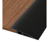 3M*7CM Barre de Seuil Adhesive, Seuil de Porte Adhesif PVC, Barre de Seuil Rattrapage de Niveau pour Hauteur du Seuil 10mm ~ 15mm, Rampe de Seuil Bandes de Transition Sol (Noir)