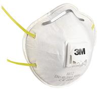 3M 8812 Lot de 2 Masques respiratoires filtrant coque avec soupape contre particules inerte