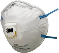 3M 8822 Masque de protection respiratoire FFP2 avec valve d'expiration Cool-Flow, jusqu'à 10 fois la limite d'exposition x10 morceau