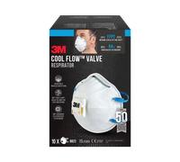 3M 8822 Masque de protection respiratoire FFP2 avec valve d'expiration Cool-Flow, jusqu'à 10 fois la valeur limite, emballage de 10 pièces x6 morceau