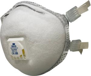 3M 9928 Masque de soudeur FFP2 R D avec valve d'expiration Cool-Flow contre les particules, jusqu'à 10 fois la valeur limite ainsi que contre l'ozone. Idéal pour le soudage ! x10 morceau