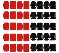 3M Adhesive Helmet Mount, 20 Curved and 20 Flat Sports Camera Mount Bracket Curved Adhesive Flat Mount Action Camera Mount Sticker for Go Pro Hero 1/2/3/Suptig, DV