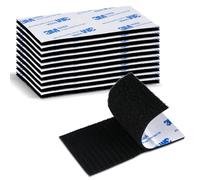 3M Bandes auto adhésives Lot de 10 paires auto-agrippantes 5 cm x 10 cm réutilisables et résistantes pour l'intérieur l'extérieur la maison et le bureau noires