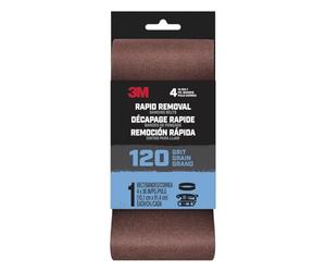 3M BELT4X361PK120 Removal 4 36 in. Power Sanding Belt, Grit, 1/Pack Retrait Rapide de 10,2 cm. x 91,4 cm. Bande Abrasive puissante, Grain 120, 1/Paquet, Marron