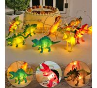 3m Blanc chaud Led Dinosaure Guirlande lumineuse Décoration chambre d'enfant Lampe à piles Garçons Jouets