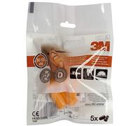 3M Bouchons d’Oreilles de Protection Auditive Jetables 1100. 1 Sachet de 5 Paires