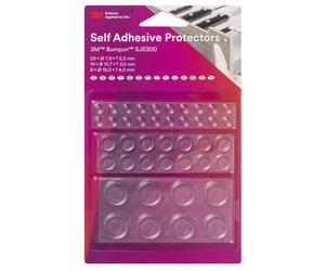 3M Bumpon SJ5300 transparent 'Blister'= (20pcs SJ5302 / largeur : 7,9mm hauteur : 2,2mm, 14pcs SJ5312 / largeur : 12,7mm hauteur : 3,5mm, 8pcs 5344 / largeur : 19,0mm hauteur : 4,0mm) x1 morceau