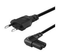 3m Câble d'alimentation, Cable Alimentation 2 Broches Coudé à 90° Euro Fiche vers EU Plug C7 Figure 8 Cordon d'alimentation pour TV PC PS5 PS4 PS3 Xbox PC Monitor DVD Imprimante Moniteur - Noir