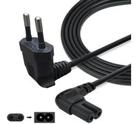 3M Câble d'alimentation TV Samsung Fiche Européenne-Certifié 2 Pôles Euro Câble Alimentation Universel en Angle IEC C7-Compatible PS5 PS4 Slim Xbox Séries X Imprimante LG TV-3-Mètres