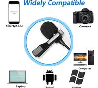 3M Câble Micro Cravate,LVM7 Clip on Lapel Microphone pour Youtube Interview Podcast Vidéo,Smartphone Tablette PC,Appareil Photo Sony Nikon Canon Caméscopes