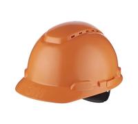 3M Casque, à cliquet, ventilé, Bandeau en Plastique, Orange, H700N-OR