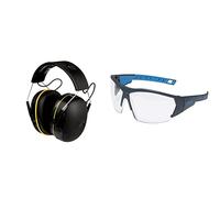 3M Casque antibruit sans fil WorkTunes doté de la technologie sans fil Bluetooth®, Le Noir & uvex i-Works Lunettes de sécurité - Résistant aux Rayures - Produits Chimiques - Protection Solaire UV400