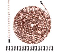 3m Chaîne Traction pour Ventilateur Plafond, Rallonge Chaîne Traction Métal Qualité Supérieure avec 20pcs Connecteurs Accessoires Pratiques pour Luminaires et Bricolage(Bronze Rouge)
