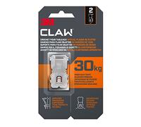 3M CLAW Crochets pour Accrocher des Tableaux sur des murs en plâtre, 2 Crochets - Poids Maxi testé jusqu'à 30 kg - Idéal pour Fixer des Objets lourds, Miroirs, Décoration d'intérieur, sans Outil