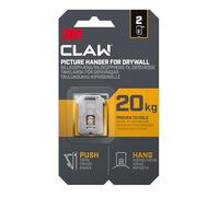 3M CLAW Crochets pour accrocher des tableaux sur des murs en plâtre, 2 crochets - Poids maximum testé jusqu'à 20 kg - Idéal pour fixer des objets lourds, miroirs, décoration d'intérieur, sans outils