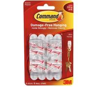 3M Command 17006 - - Mini-crochets avec bandes adhésives Command Chaque crochet supporte jusquà 225 g 30 x 20 mm Lot de 6