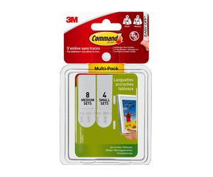 3M Command Bande de montage d'images, petit (S) 4x2 et grand (M) 8x2, paquet avantageux, 17203 x7 morceau