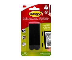 3M Command Bandelettes de montage d'images 17206BLKFGN 4 jeux de 2 bandelettes noires, taille L Jusqu'à 7,2 kg de capacité de charge x10 morceau