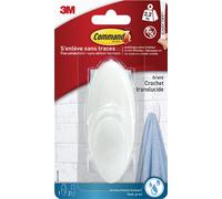 3M Command Crochet de salle de bain plastique Taille : M blanc Capacité de charge : 1,3 kg