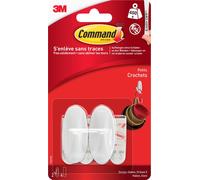 3M Command Crochet design en plastique Taille : S blanc Capacité de charge : 450 g 2 crochets