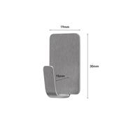 3M Command Crochet en acier inoxydable, petit, 19 x 30 x 15 mm, 4 pièces + 5 bandes, max 225 g
