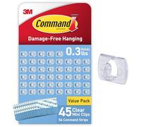 3M Command Damage-Free Decorating Clips, Clear, Use 1 clip to hang 2 feet of lights, Hang Damage-Free, Value Pack, Hangs up to 80 feet of lights
