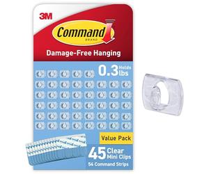 3M Command Damage-Free Decorating Clips, Clear, Use 1 clip to hang 2 feet of lights, Hang Damage-Free, Value Pack, Hangs up to 80 feet of lights