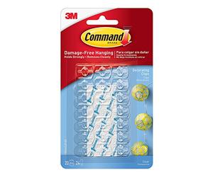 3M Command Damage-Free Decorating Clips, Clear, Use 1 clip to hang 2 feet of lights, Hang Damage-Free, Value Pack, Hangs up to 80 feet of lights