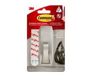 3M Command Large Crochet métallique'Modern Reflection', MR03-BN x5 morceau