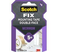 3M Scotch-Fix Bande de montage miroir 4496W-1915-P, 19 mm x 1,5 m, Tient jusqu'à 5 kg, 1 kg/15 cm x1 morceau