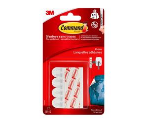 3M Command Recharge S, 17022, 16 bandes blanches S, Jusqu'à 450 gr de charge utile x12 morceau