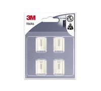 3M Crochet Adhésif Blanc pour Tringle à Rideaux - 4 Crochets