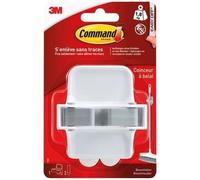 Command Coinceur à Balai - 1 Crochet, 2 Languettes Adhésives - Rangement pour Balais et Serpillières - Fixation sans Dommage