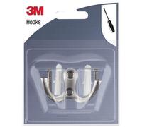 3M - Crochet adhésif - Double métal - À visser - Forme W