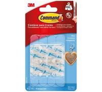 3M - Crochet adhésif - Mini - Crochet pointe plastique - Supporte 225 g - Transparent - Lot de 6