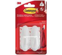 Crochets Design moyens blancs Command 17081 2 crochets + 4 languettes