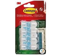 3M - Crochet adhésif - Petits clips transparents - Déco extérieur - Guirlande - Blanc - Lot de 8