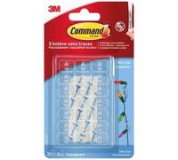 3M Command - Crochet adhésif Déco Clip transparent - Lot de 20