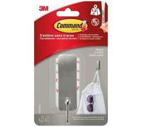 3M - Crochet adhésif - Simple métal - Supporte 1,3 kg - Nickel