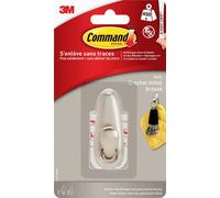 3M Crochet en métal « classique » Command (L x l x H) 67 x 25 x 25 mm nickel (brossé) Contenu: 1 pc(s)