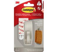 3M Crochet métallique Medium Command™ « Modern Reflection » (L x l x H) 79 x 29 x 29 mm nickel (brossé) Contenu: 1 pc(s)