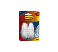 3M Crochets Dernière Mode Command En Plastique Taille Moyenne Avec Bandes Adhésives Résistantes A L'Eau 2 Crochets / 4 Bandes