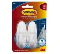 3M Crochets Dernière Mode Command En Plastique Taille Moyenne Avec Bandes Adhésives Résistantes À L'Eau 2 Crochets / 4 Bandes G