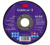 3M Cubitron 3 Cut & Grind Disque à ébarber, 115 mm, 3,2 mm, 22,23 mm, 36+, type 27 #94159 x20 morceau
