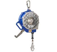3M DBI-SALA Sealed-Blok Appareil antichute étanche avec treuil de sauvetage, longueur : 40 m, boîtier en aluminium, câble en acier inoxydable de 5 mm, mousqueton automatique à émerillon en acier inoxy