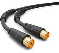 3m de câble d'antenne 8K UHD Câble d'antenne HDTV reliant le câble coaxial à la prise Câble coaxial plaqué or avec noyau de ferrite 2X DAB+ DVB-T/T2 DVB-C/C noir