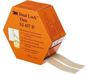 3M Dual Lock fermeture à pression flexible à faible épaisseur de fermeture SJ457D, translucide, 25,4 mm x 10 m, 1,7 mm, 109 têtes/cm2, x1 morceau
