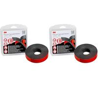 3M Dual Lock SJ387B, solutions de fixations amovibles - excellente adhésion à la plupart des peintures poudre, Métaux, verre, bois vernis, Polycarbonate, ABS - noir, 25mm x 2.5m, 6.1mm (1 blister)