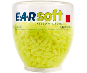 3M E-A-R Soft Yellow Neons Embout distributeur pour distributeur OneTouch Pro, SNR = 36 dB, 500 paires, jaune fluo PD01002 x500 morceau